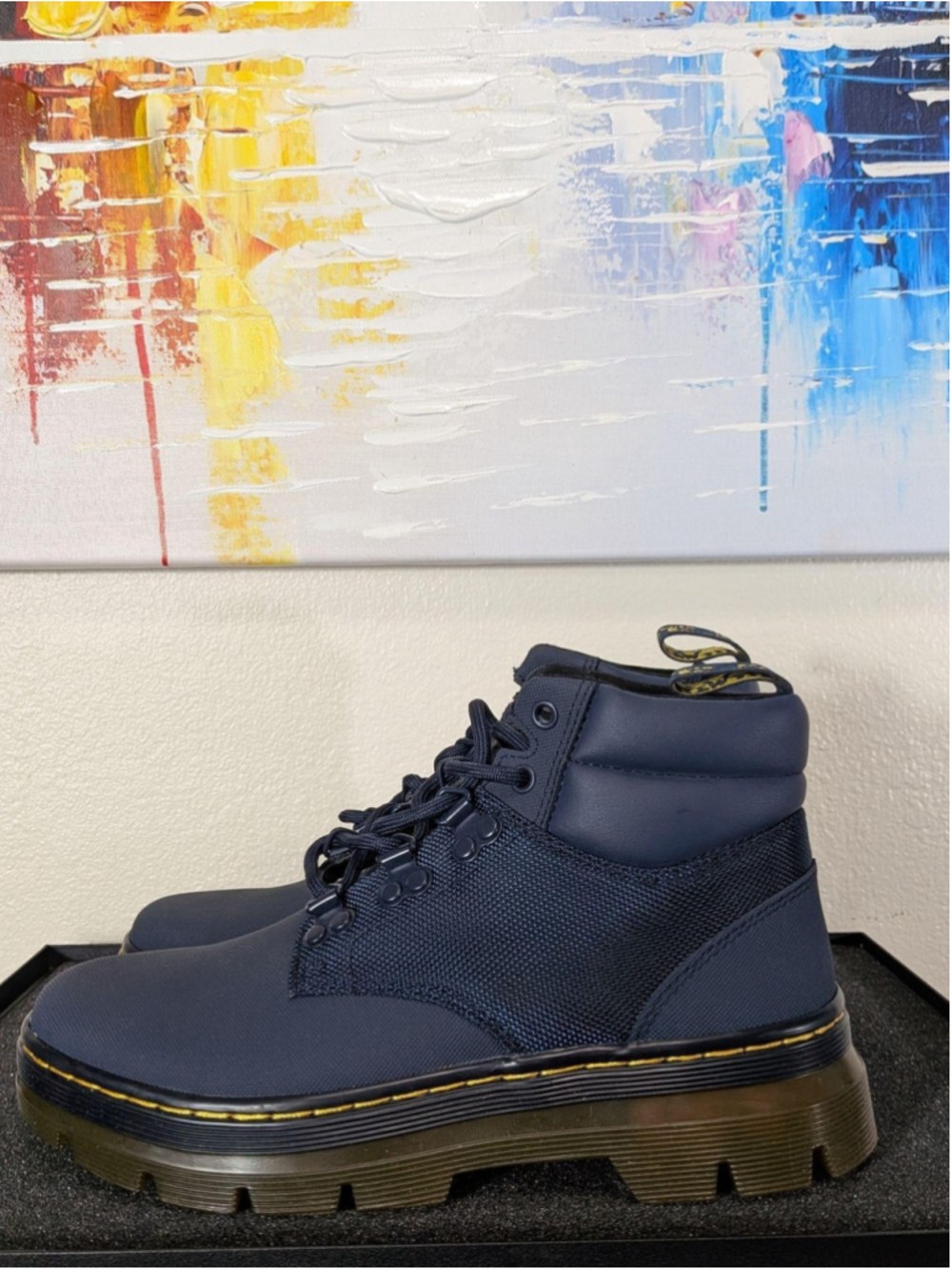Dr. Martens Rakim Boots Mens Size 5 Blue Synthetic Ankle Combat Slip Resistant